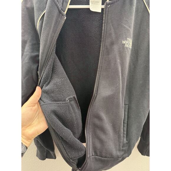The North Face Womens Jacket Size Small Black Zip Up Hooded White Lines - Picture 7 of 13